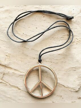Peace Sign Pendant Necklace | Oversized 3 IN